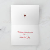 Vintage Christmas Red Train Feestdagen Kaart (Binnen)