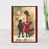 Vintage Christmas Retro Custom Bericht Kaart (Voorkant)