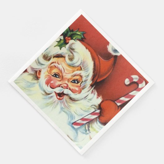 Vintage Christmas Retro Santa party servetten (Hoek)