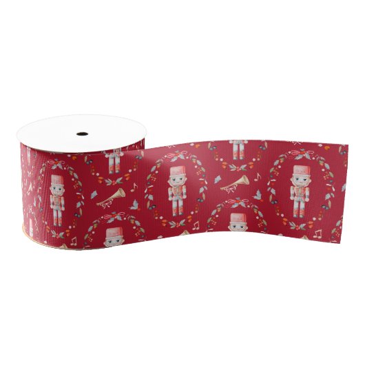 Vintage Christmas Ribbon with Soldier Grosgrain Lint (Spoel)