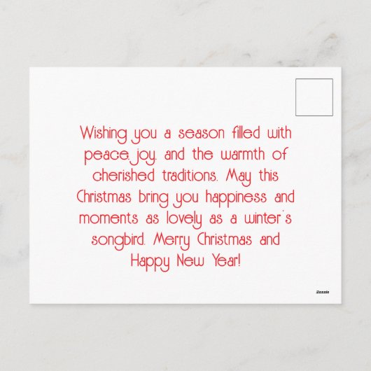 Vintage Christmas Robin postzegel Feestdagenkaart (Achterkant)