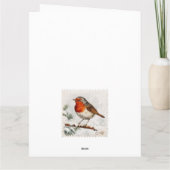 Vintage Christmas Robin postzegel Kaart (Achterkant)