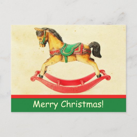 Vintage Christmas Rocking Horse Briefkaart (Voorkant)