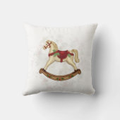 Vintage Christmas Rocking Horse Kussen (Achterkant)