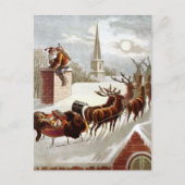 Vintage Christmas, Saint Nicholas on the Rooftop Briefkaart (Voorkant)