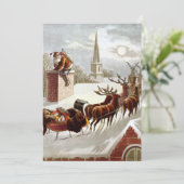 Vintage Christmas, Saint Nicholas on the Rooftop Kaart (Staand voorkant)