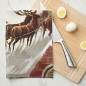 Vintage Christmas, Saint Nicholas on the Rooftop Theedoek (Quarter Fold)