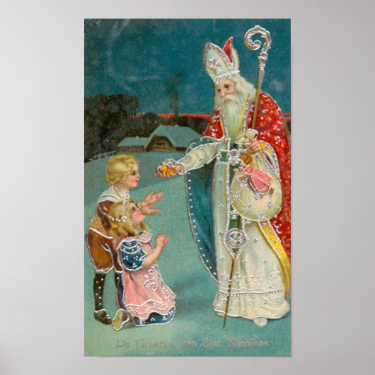 Vintage Christmas Saint Nicholas Poster (Voorkant)