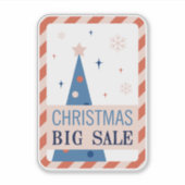 Vintage Christmas Sale Sticker With Blue Tree (Voorkant)