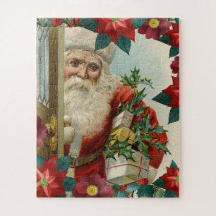 Vintage Christmas Santa Claus Holding Gifts Legpuzzel