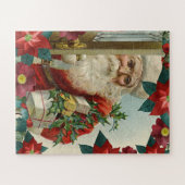 Vintage Christmas Santa Claus Holding Gifts Legpuzzel (Horizontaal)