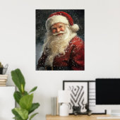 Vintage Christmas Santa Claus Portrait Poster (Thuiskantoor)