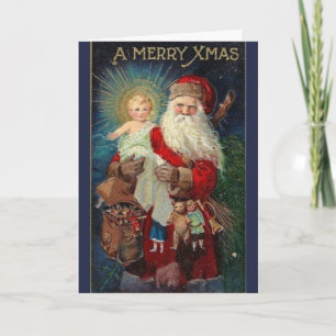 Vintage Christmas - Santa & Divine Angel Kind, Kaart