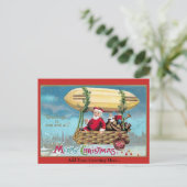 Vintage Christmas Santa Illustration 1909 Feestdagenkaart (Staand voorkant)