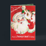 Vintage Christmas Santa rendier voeg tekstkaart to Feestdagen Kaart<br><div class="desc">ontwerp op www.etsy.com/Shop/VanityFlairDesigns</div>