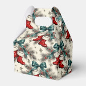 Vintage Christmas Santa’s Boots & Bows Bedankdoosjes (Achterkant)