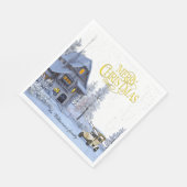 Vintage Christmas scene Merry Christmas and Photo Servet (Hoek)