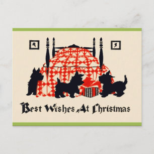 Vintage Christmas Scottie Briefkaart