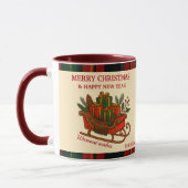 Vintage Christmas Sleigh with Gifts and Plaid Mok (Links)