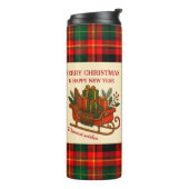 Vintage Christmas Sleigh with Gifts and Plaid Thermosbeker (Gedraaid links)