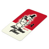 Vintage Christmas Sno Man gloeit magneet (Linkerzijde)