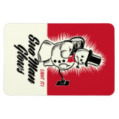 Vintage Christmas Sno Man gloeit magneet (Horizontaal)