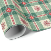 Vintage Christmas Snowflakes Holiday Pattern Cadeaupapier (Rol Hoek)