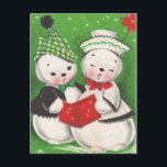 Vintage Christmas Snowman Briefkaarten<br><div class="desc">Vintage kerst briefkaarten weer tot leven gebracht met zorgvuldige restauratie. Levendige kleuren en mooie afdrukken. Briefkaarten zijn een makkelijke manier om vrolijk kerstfeest te vieren! Vergeet niet dat we ook briefkaart porto hebben!</div>