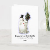 Vintage Christmas Snowman Kaart (Achterkant)