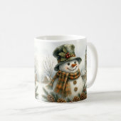 Vintage Christmas Snowman Koffiemok (Voorkant rechts)