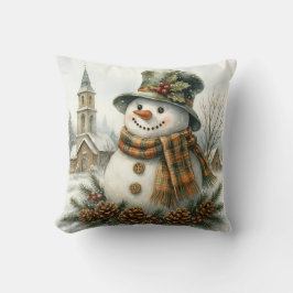 Vintage Christmas Snowman Kussen