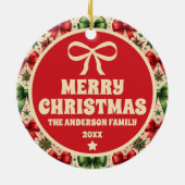 Vintage Christmas Stars and Bows Ornament (Achterkant)