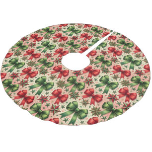 Vintage Christmas Stars en Bows Patroon Kerstboom Rok