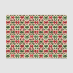 Vintage Christmas Stars en Bows Patroon Tissuepapier
