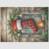 Vintage Christmas stock classic holly tissue paper Tissuepapier (Voorkant)