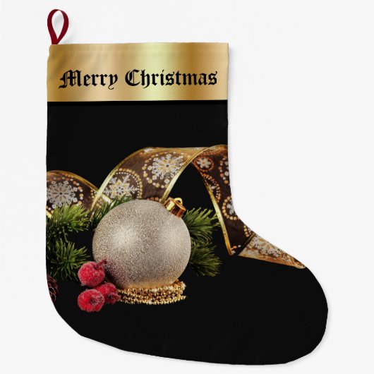 Vintage Christmas Stocking Grote Kerstsok (Voorkant)