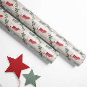 Vintage Christmas Stockings Wrapping Paper Cadeaupapier