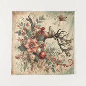 Vintage Christmas Tapestry Wandkleed (Voorkant (horizontaal))