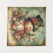 Vintage Christmas Tapestry Wandkleed (Voorkant (horizontaal))