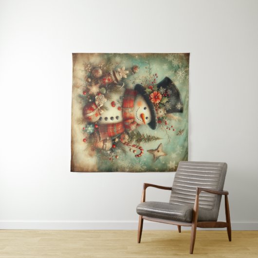 Vintage Christmas Tapestry Wandkleed (In Situ (horizontaal))