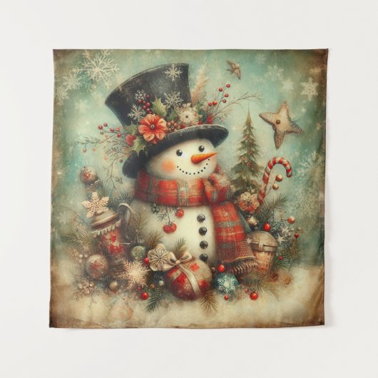 Vintage Christmas Tapestry Wandkleed (Voorkant)