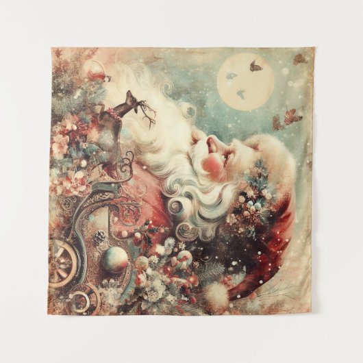 Vintage Christmas Tapestry Wandkleed (Voorkant (horizontaal))