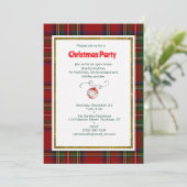 Vintage Christmas Tartan Plaid Kaart (Staand voorkant)