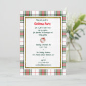 Vintage Christmas Tartan Plaid Kaart (Staand voorkant)