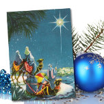 Vintage Christmas Three Wise King's Mannen bij nac Feestdagenkaart<br><div class="desc">Vintage Christmas Three Wise King's Mannen bij nacht.</div>