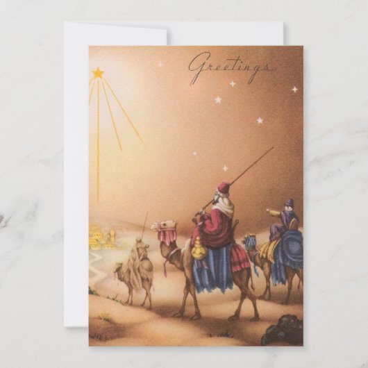 Vintage Christmas Three Wise King's Mannen Feestdagenkaart (Voorkant)