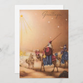 Vintage Christmas Three Wise King's Mannen Feestdagenkaart (Voorkant / Achterkant)