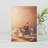 Vintage Christmas Three Wise King's Mannen Feestdagenkaart (Staand voorkant)