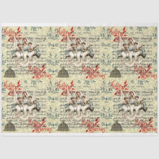 VINTAGE CHRISTMAS TISSUE PAPIER (Voorkant)