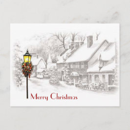 Vintage Christmas Town Briefkaart